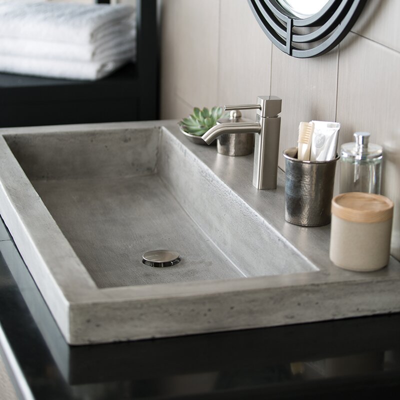 Native Trails Trough Stone Rectangular Drop In Bathroom Sink And Reviews Wayfair 